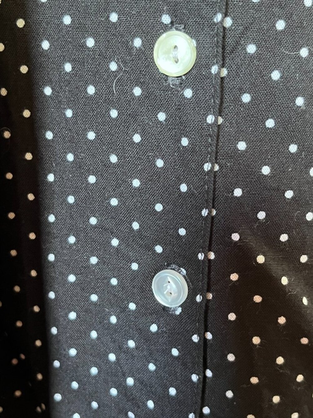 EXPRESS Vintage Maxi Skirt Sz S Black Polka Dots Button Front Rayon Made in USA - Picture 5 of 9